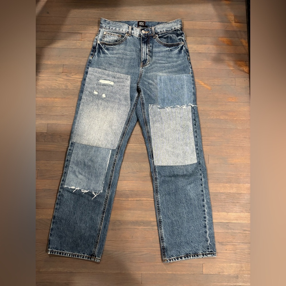 223. BDG High Waisted Denim Patchwork Jeans